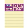 Záložka Bloček samolepicí Stick'n Hopax Extra Sticky, 150x101 mm, linkovaný, pastelově žlutá, 90 lístků