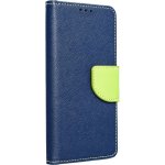 Pouzdro Mercury Fancy Book XIAOMI Redmi Note 9 Pro navy modré / limonka