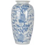 Keramická váza s modrými květy a ptáčky Pointea - Ø 19*37 cm - Clayre & Eef – Hledejceny.cz
