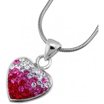 Stříbrný přívěsek s krystaly Swarovski Oliver Weber 7522-RED srdce červené růžové