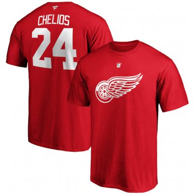 Fanatics tričko Chris Chelios #24 Detroit Red Wings Name & Number Red – Zboží Mobilmania