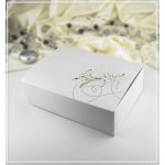 Svatební krabička na výslužku perleťová vzor motýl 18,5 x 13,5 x 5,8 cm dortis – Zboží Mobilmania