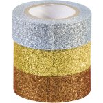 Heyda Dekorativní lepící páska Glitr, 1,5 cm x 3 m měděná/zlatá/stříbrná – Hledejceny.cz