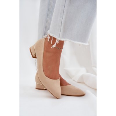 Ps1 lodičky na nízkém podpatku a špičatými špičkami béžové terilara růžová – Zboží Dáma