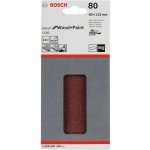 10x Brusný papír - brusivo pro vibrační brusky Bosch Expert for Wood and Paint C430 80x133mm, hr. 80, 8 otvorů (2608605280)