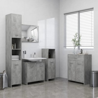 zahrada-XL 4dílný set koupelnového nábytku betonově šedý