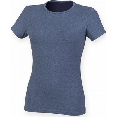 Skin Fit Women Dámské mírně prodloužené strečové triko modrý námořní melír