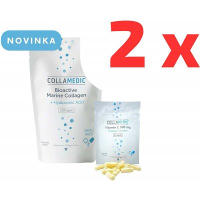 Collamedic Kolagenové kapsle s kyselinou hyaluronovou náhradní balení 2 x 120 kapslí – Hledejceny.cz