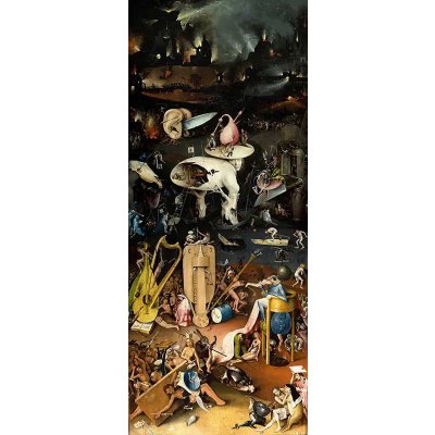 Obrazy - Bosch, Hieronymus: Zahrada pozemských rozkoší - peklo, zatracení (pravá část) - reprodukce obrazu