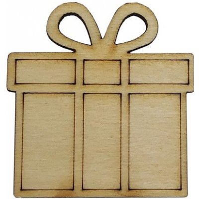 ČistéDrevo Dřevěný vánoční dáreček 4 x 4 cm – Zboží Mobilmania