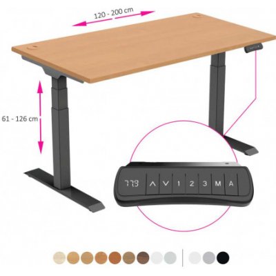 Ergo Interier Sky 120-200 x 80 cm buk / černý – Zboží Dáma