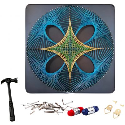 RealG RC-K-159 Kreativní sada na String Art 40 x 40 cm geometrický kruh – Hledejceny.cz
