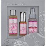 Saloos Růže regenerační obličejový olej Růže 20 ml + květinová voda Růže 50 ml + hydrofilní odličovací olej Růžové dřevo 50 ml dárková sada – Zboží Dáma