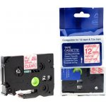 Kompatibilní páska s Brother TZ-132 / TZe-132, 12mm x 8m, červený tisk / průhledný podklad – Zboží Živě