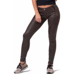 Nebbia Leather Look Bubble Butt kalhoty 538 hnědé – Zboží Mobilmania