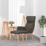 vidaXL 328129 relaxační se stoličkou tmavě šedé samet – Zboží Dáma