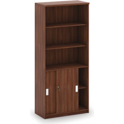 Mirelli, Kombinovaná kancelářská skříň 800 x 400 x 1800 mm, ořech – Zboží Dáma