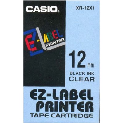Tonery Náplně Páska Casio XR-12X1 (Černý tisk/průsvitný podklad) (12mm) – Sleviste.cz