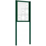 PROCITY Venkovní elegantní vitrína Tradition, 9 x A4, včetně sloupků, zelená – Zboží Živě