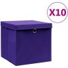 Úložný box Shumee Úložné boxy s víky 10 ks 28 x 28 x 28 cm fialové
