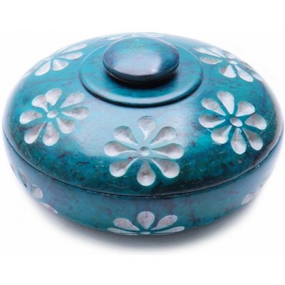 Nefertitis Stojánek Miska modrá s květy na vonné tyčinky 7,7 cm – Zboží Dáma