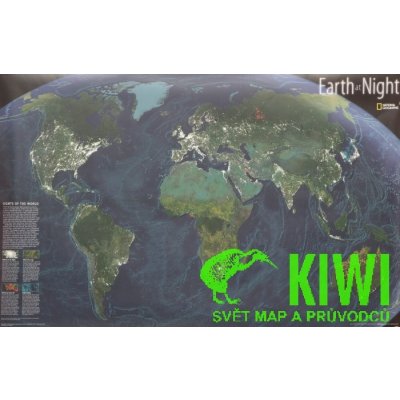 National Geographic Maps nástěnná mapa Světa Earth at Night - sat., 87x55 cm – Hledejceny.cz