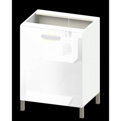 Berlioz Creations CF6BB spodní skříňka do kuchyně pro troubu, v bílém  vysokém lesku, 60 × 52 × 83 cm POŠKOZENO AM2