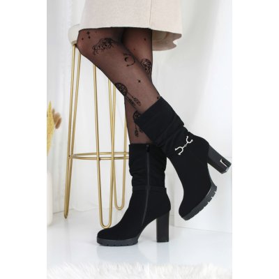 Listar Semišové nízké kozačky GY64-1B – Zboží Dáma