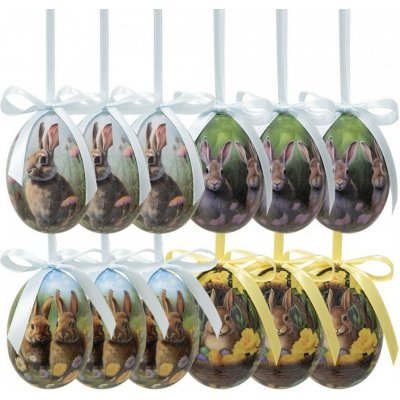 Clayre & Eef dekorace závěsné vajíčko s králíčky Spring Egg Ø 4*5 cm 12ks – Hledejceny.cz