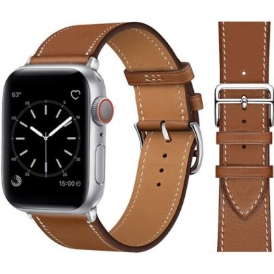 Crested Kožený řemínek pro Apple Watch 38, 40 a 41 mm s dvojitou ocelovou přezkou hnědý YACZ-Y766