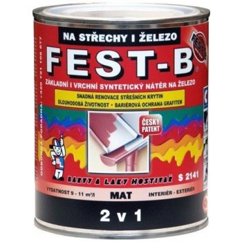 Barvy A Laky Hostivař FEST-B S2141, antikorozní nátěr na železo 0111 šedý, 2,5 kg