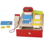 Goki dřevěná multifunkční pokladna se scannerem kreditní kartou kalkulačkou displejem – Zboží Mobilmania