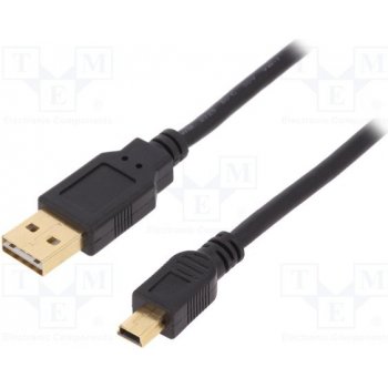 Assmann AK-300123-018-S USB 2.0, USB A M (plug)/miniUSB B(5pin) M(plug), 1,8m, černý