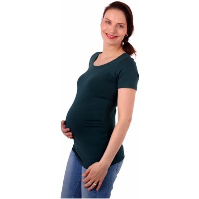 Jožánek těhotenské tričko Johanka krátký rukáv lahvově zelené – Zboží Dáma
