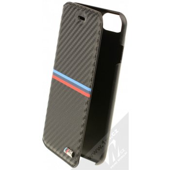 Pouzdro BMW M Tricolor Carbon BookType Case Apple iPhone 7 iPhone 8 černé