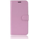 Pouzdro JustKing flipové s texturou kůže Honor 10 Lite / Huawei P Smart 2019 - růžové – Sleviste.cz