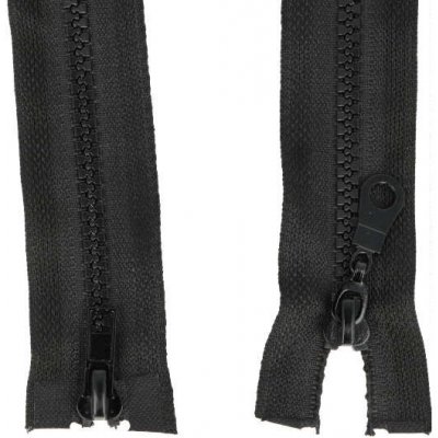 Prima-obchod Zip kostěný No 5 dělitelný 2 jezdce / dvoucestný 60 cm bundový, barva Černá – Hledejceny.cz