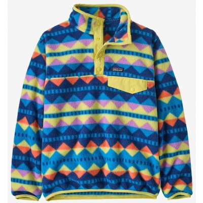 Patagonia LW Synchilla Snap-T Pullover diamond stripe/uplift blue – Zboží Dáma