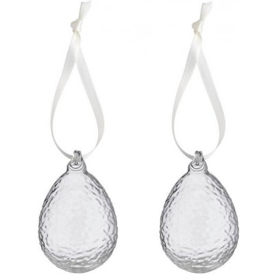 Skleněná velikonoční vajíčka Gry Clear set 2 ks COOEE Design – Hledejceny.cz