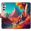 Pouzdro a kryt na mobilní telefon Pouzdro iSaprio Flip s kapsičkami na karty - Colorful Mountains Samsung Galaxy A34 5G