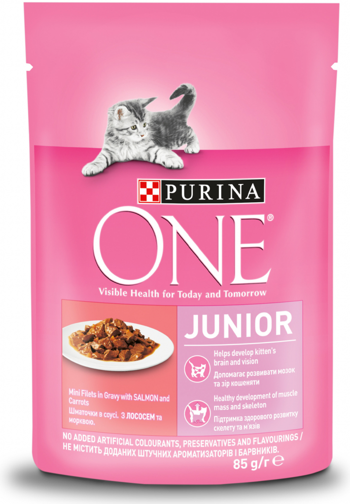 Purina ONE Junior losos 85 g