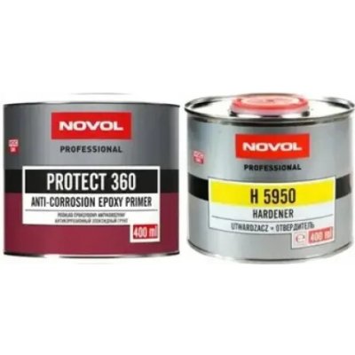 NOVOL PROTECT 360 - Epoxidový antikorozní podklad černý 400ml + Tužidlo 400ml – Sleviste.cz