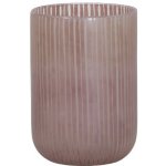 Skleněná proužkovaná růžová váza Tollegno - Ø 16,5 * 22 cm - Light & Living – Hledejceny.cz