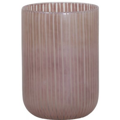 Skleněná proužkovaná růžová váza Tollegno - Ø 16,5 * 22 cm - Light & Living – Hledejceny.cz