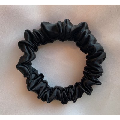 Hedvábná gumička úzká barva černá – Zboží Dáma