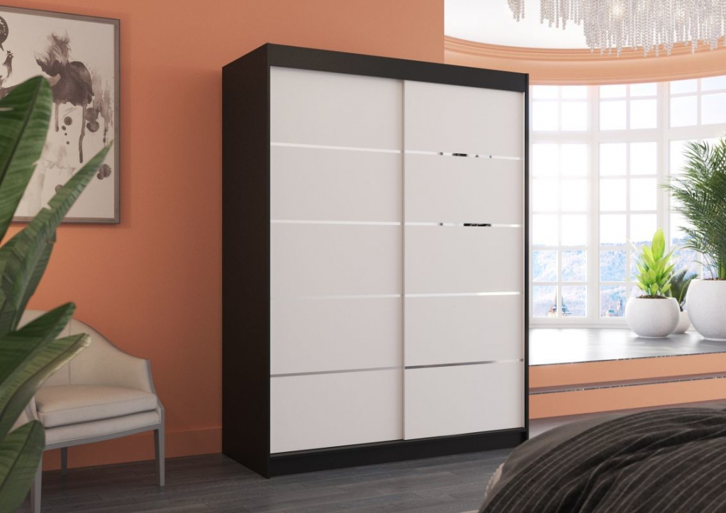 ADRK Furniture Luft Černá / Bílá 150cm