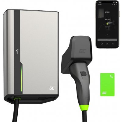Green Cell GC HabuDen Wallbox 22kW 32A NFC 7,5m Kabel Type 2 Smart EV nabíjecí stanice pro elektromobily s Green Cell App Bluetooth a WiFi připojením | Zboží Auto
