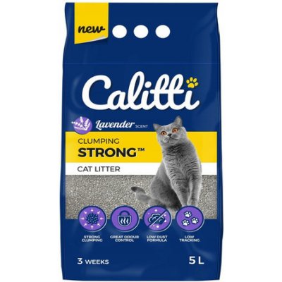 CALITTI Strong bentonitové pro kočky Levandule 4 x 5 l