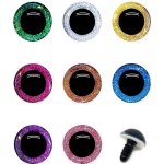 Oči bezpečnostní třpytivé polokulaté - 14mm, světle růžová – Sleviste.cz