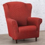 Nueva Textura strečový potah na křeslo ušák Niagara cihlový 70 - 95 cm – Zboží Dáma